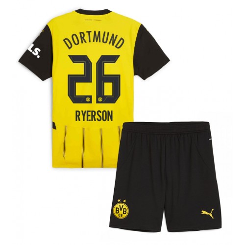 Dětský fotbalový dres Borussia Dortmund Julian Ryerson #26 2024-25 Domácí Krátký Rukáv (+ trenýrky)